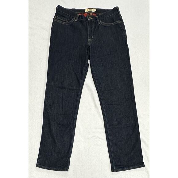 CARHARTT Buffalo Check Lined Dark Eas Jeans Size 10 EUC Workwear Flannel Western - Picture 1 of 10